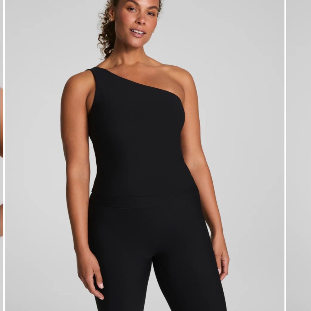 SPANX One-Shoulder Black Tank Top